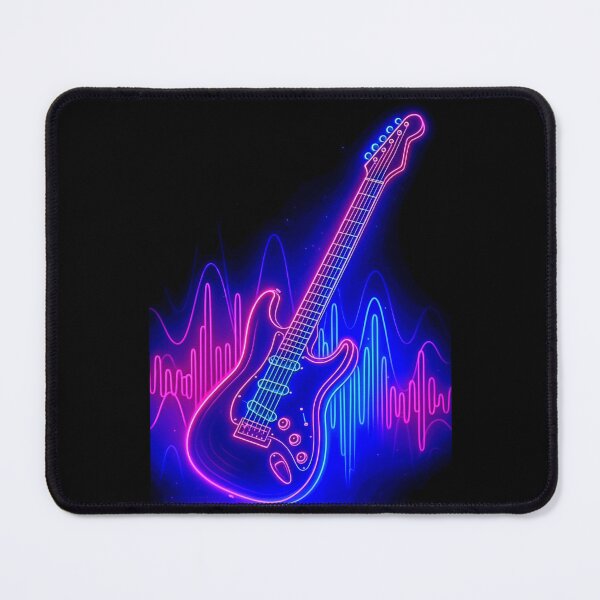 Item preview, Neon Rock: Glowing electric guitar with sound waves designed and sold by Gletschie.