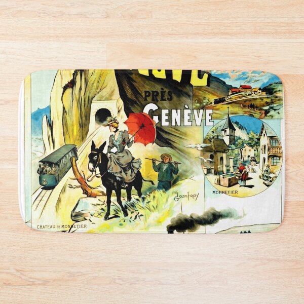 Item preview, Vintage Art Nouveau Poster | Chemins de Fer Électriques du Salève | Mont Salève Railway | Geneva Travel Art & Decor designed and sold by artofuniverse.