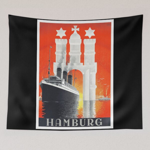 Item preview, Vintage Travel Art Deco Poster | Hamburg Ocean Liner & Maritime Heritage | Bold Colors  Historical Significance designed and sold by artofuniverse.
