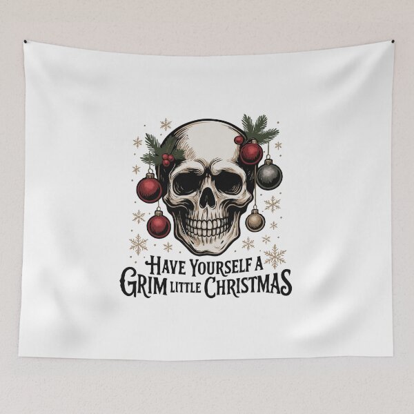 Item preview, Have Yourself a Grim Little Christmas – Gothic Skull Holiday Art | Dark Xmas Aesthetic for Horror & Metal Lovers designed and sold by BrainBubbleArt.