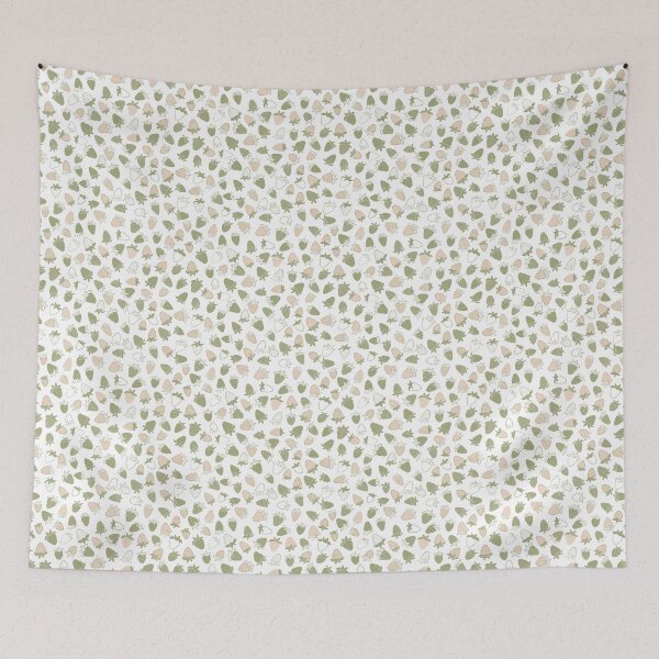 Item preview, strawberry patch - Love you berry - tangerine olive designed and sold by Stephanie Fiona Design.