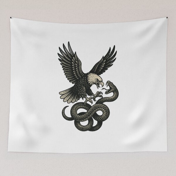 Item preview, Eagle and Snake Fighting Sticker & Tee designed and sold by GeniePixel.