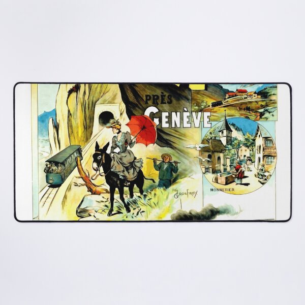 Item preview, Vintage Art Nouveau Poster | Chemins de Fer Électriques du Salève | Mont Salève Railway | Geneva Travel Art & Decor designed and sold by artofuniverse.