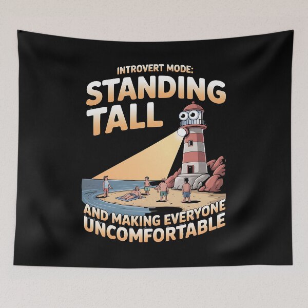 Item preview, chaotic lighthouse - sentient lighthouse - shrimp running the lighthouse - foghorn panic - quirky maritime - haunted lighthouse - glitchy lighthouse - sea chaos - coastal lighthouse designed and sold by JansenGS.