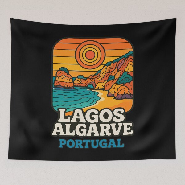Item preview, Lagos Algarve Portugal Retro Trippy Travel designed and sold by TomFrontierArt.