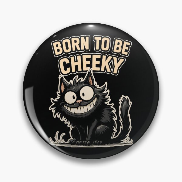 Item preview, Born to Be Cheeky – Grinning Black Cat Cartoon designed and sold by DariusZD.
