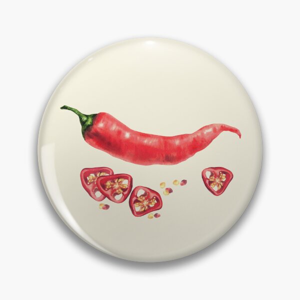 Item preview, Watercolor red hot chili pepper sticker. Vegetable red pods, sliced and seeds. Food spices designed and sold by BartolArt.