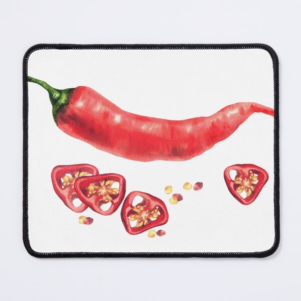 Item preview, Watercolor red hot chili pepper sticker. Vegetable red pods, sliced and seeds. Food spices designed and sold by BartolArt.