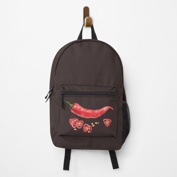 Item preview, Watercolor red hot chili pepper sticker. Vegetable red pods, sliced and seeds. Food spices designed and sold by BartolArt.