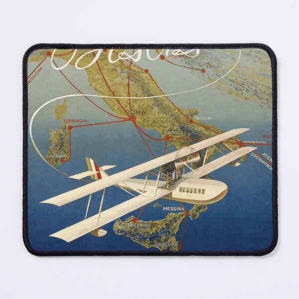 Item preview, Vintage Italian Travel Poster | Le linee aeree Italiane Art | Art Deco Seaplane Map Print & Aviation History designed and sold by artofuniverse.