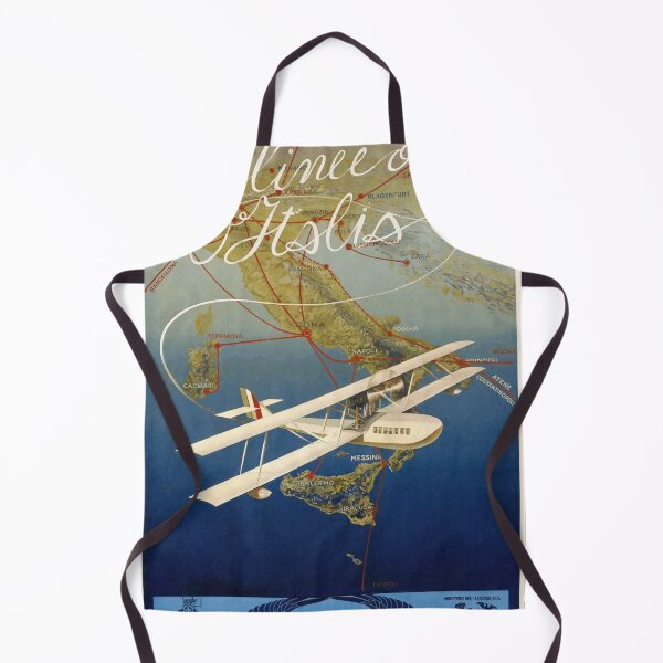 Item preview, Vintage Italian Travel Poster | Le linee aeree Italiane Art | Art Deco Seaplane Map Print & Aviation History designed and sold by artofuniverse.
