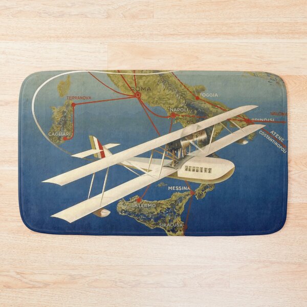 Item preview, Vintage Italian Travel Poster | Le linee aeree Italiane Art | Art Deco Seaplane Map Print & Aviation History designed and sold by artofuniverse.