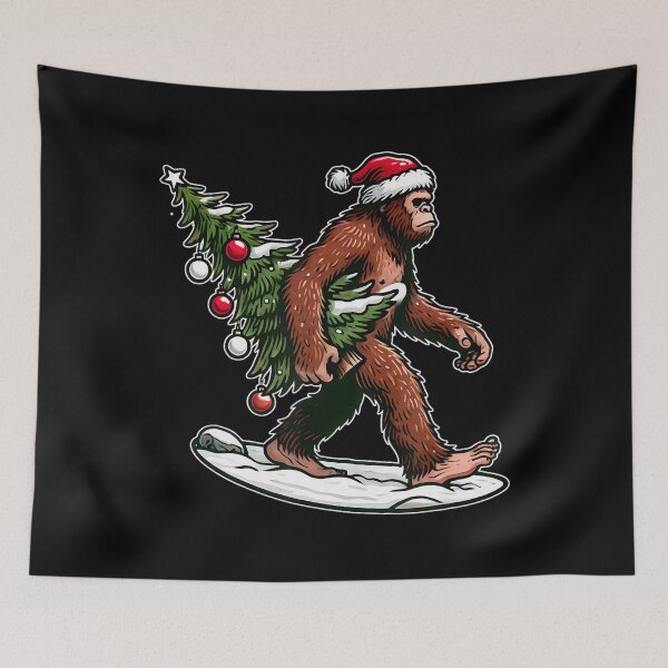 Item preview, Bigfoot Holiday Vintage Retro Christmas Classic Christmas Lights Tree Festive designed and sold by FrankyTepper.