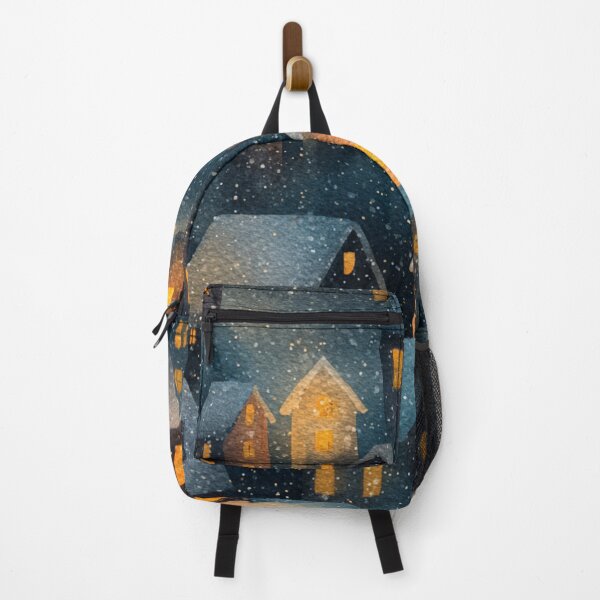 Item preview, Cozy Winter Village – Glowing Homes in the Snow designed and sold by casualnature.