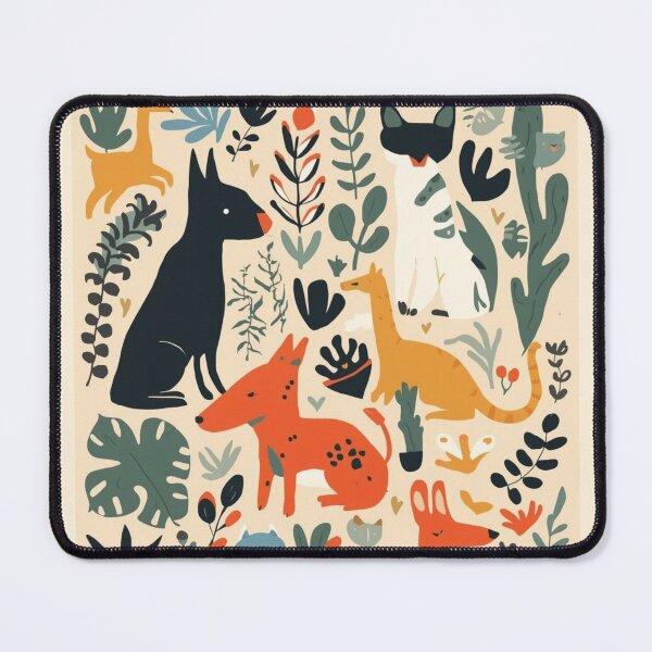 Item preview, Playful Animal Pattern | Retro Scandinavian Boho Illustration designed and sold by AM-little-shop.