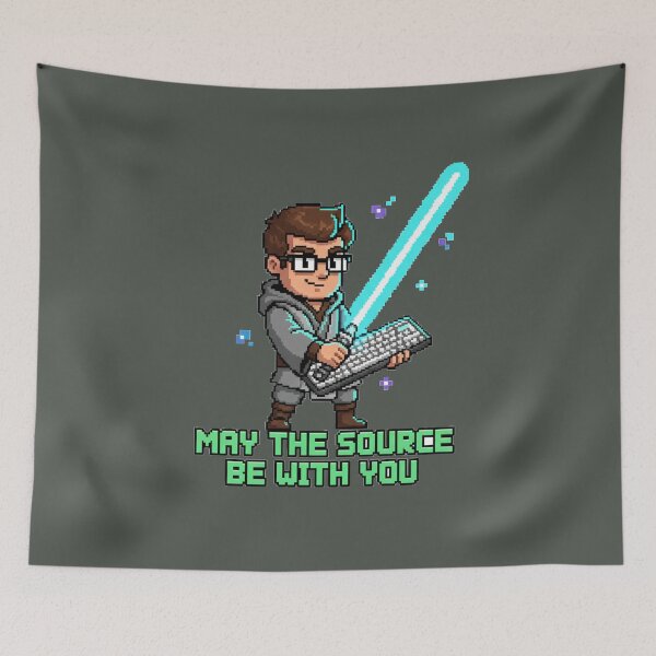 Item preview, May the Source Be With You Geek Art designed and sold by WiserShop.