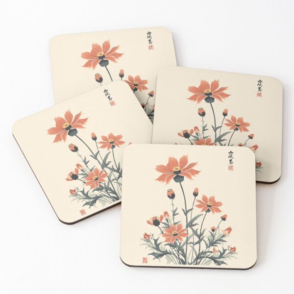 Item preview, Japanese Minimal Floral Art | Traditional Ink Style Botanical Illustration designed and sold by AM-little-shop.