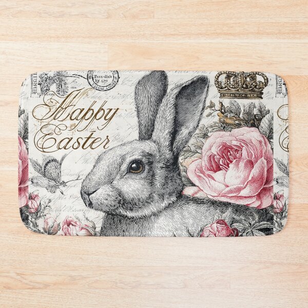 Item preview, Vintage Easter Bunny with Roses and Crown Illustration designed and sold by Anastasiia Yurevych.