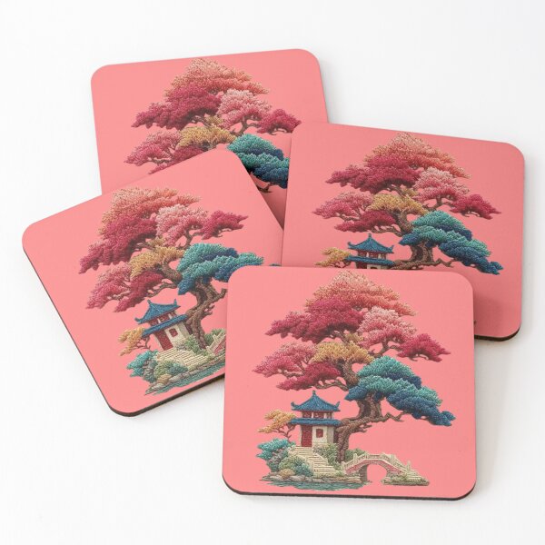 Item preview, Japanese Garden Embroidery Style Art designed and sold by tarzbol.