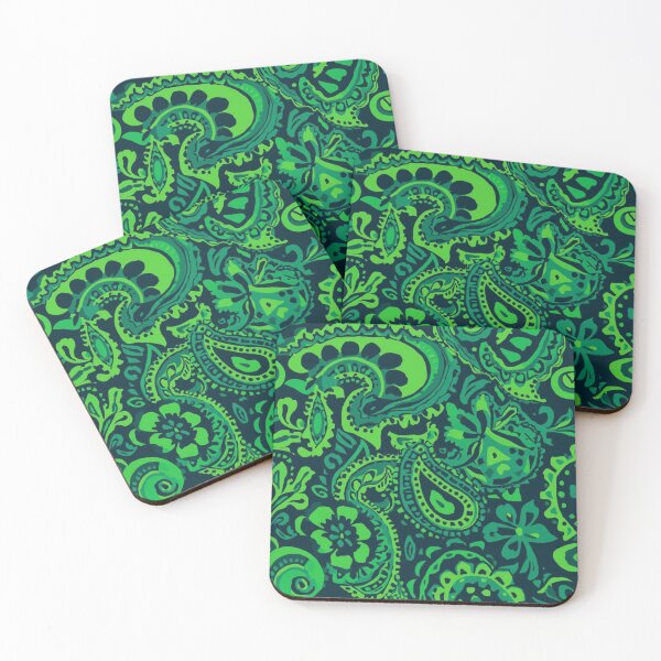 Item preview, Green Retro Paisley Pattern | Vintage Boho Botanical Abstract Design designed and sold by AM-little-shop.