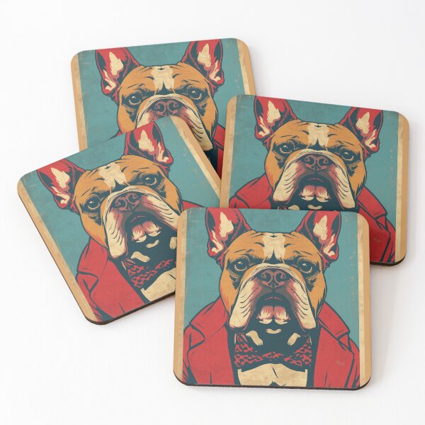 Item preview, Retro French Bulldog Portrait | Bold Vintage Dog Pop Art Poster designed and sold by AM-little-shop.