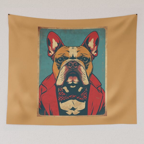 Item preview, Retro French Bulldog Portrait | Bold Vintage Dog Pop Art Poster designed and sold by AM-little-shop.