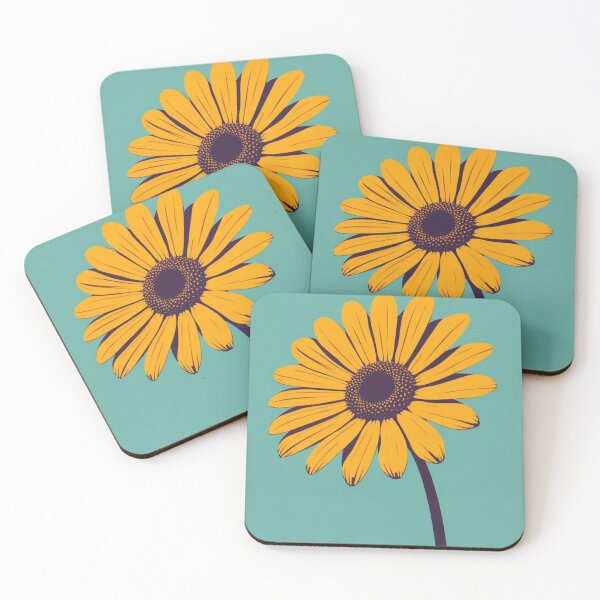 Item preview, Minimal Retro Flower Illustration | Bold Yellow Daisy Art Print designed and sold by AM-little-shop.