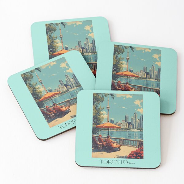 Item preview, Vintage Toronto Travel Poster | Retro CN Tower & Lakeside Cityscape Art designed and sold by AM-little-shop.