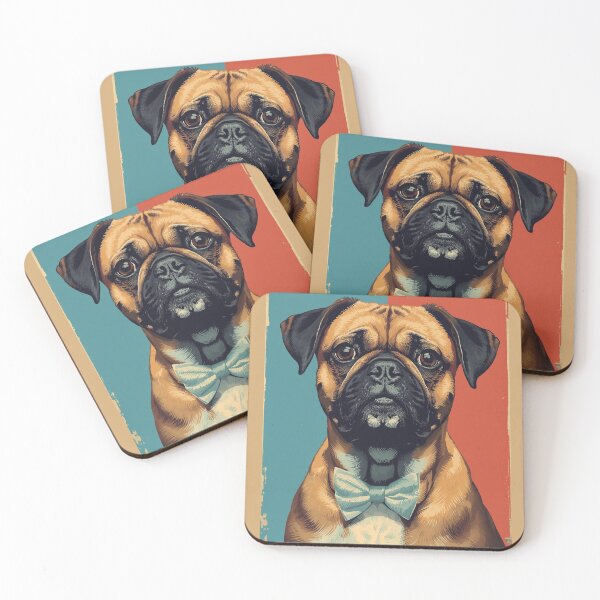 Item preview, Vintage Dog Portrait Poster | Retro Bow Tie Pup Art Illustration designed and sold by AM-little-shop.