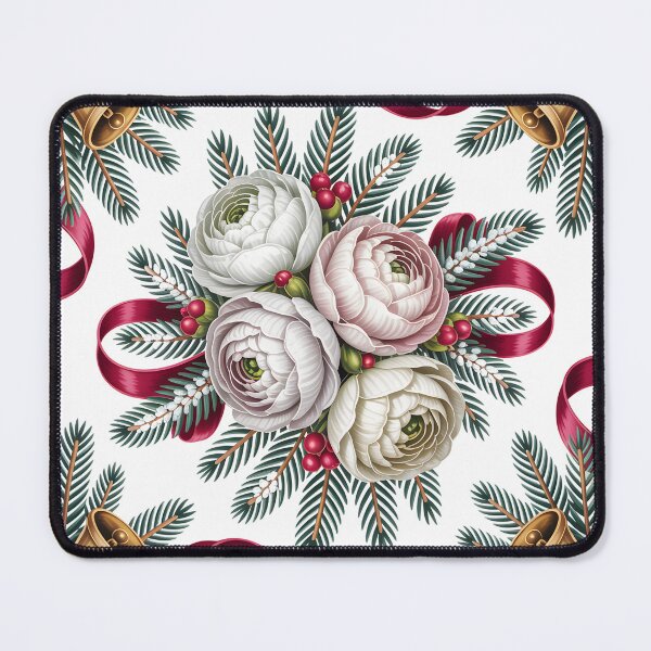 Item preview, White Ranunculus - Christmas Floral Elegant Winter Holiday Botanical designed and sold by JessArty ⭐⭐⭐⭐⭐.