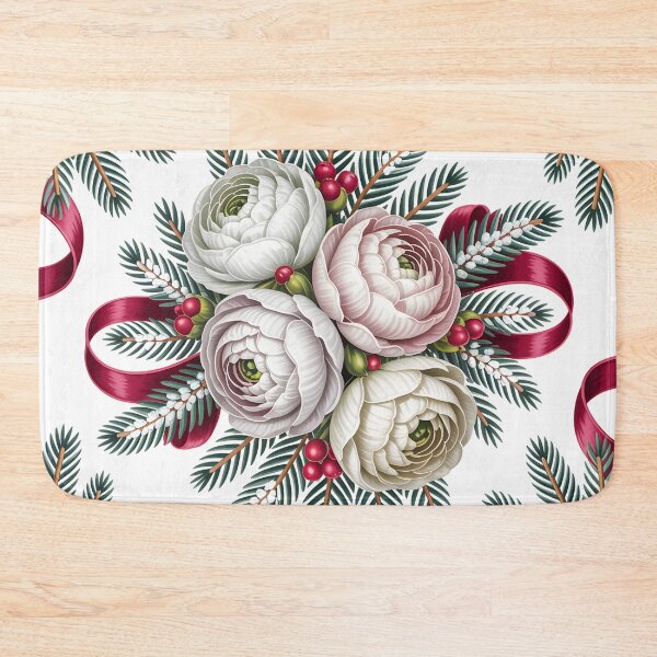 Item preview, White Ranunculus - Christmas Floral Elegant Winter Holiday Botanical designed and sold by JessArty.