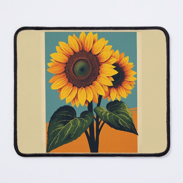 Item preview, Vintage Sunflower Poster Art | Bold Retro Floral Illustration designed and sold by AM-little-shop.