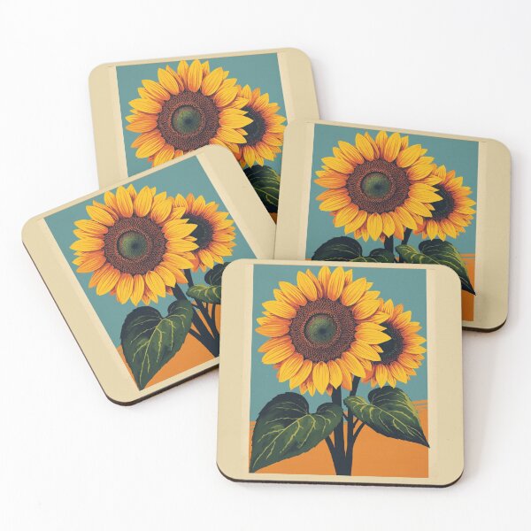 Item preview, Vintage Sunflower Poster Art | Bold Retro Floral Illustration designed and sold by AM-little-shop.