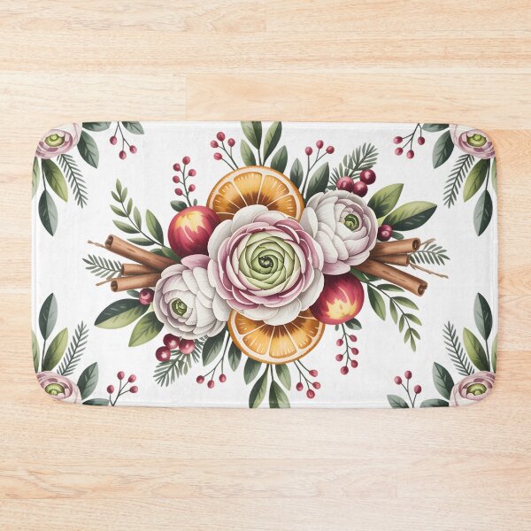 Item preview, White Ranunculus - Vintage Christmas Floral Botanical Pattern designed and sold by JessArty.