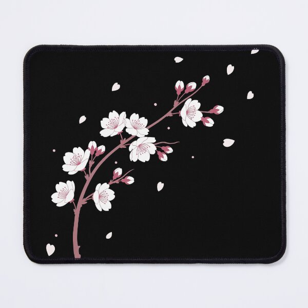 Item preview, Minimalist sakura branch design | Japanese cherry blossom black background | Pink and white vector floral aesthetic designed and sold by DarkNight9.