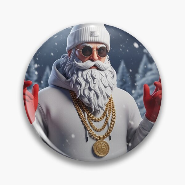 Item preview, Cool Santa Claus in White Hoodie – Stylish Modern Christmas Vibes Under the Snow designed and sold by PixelVibe782.