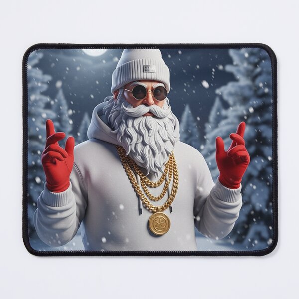 Item preview, Cool Santa Claus in White Hoodie – Stylish Modern Christmas Vibes Under the Snow designed and sold by PixelVibe782.