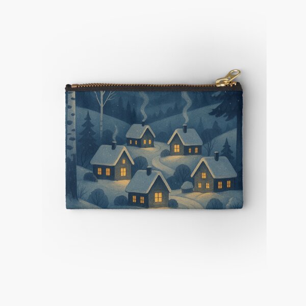 Item preview, Winter Night Village — Cozy Cabin Under the Crescent Moon designed and sold by Mo & Ko Design.