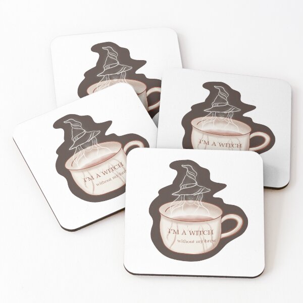 Item preview, I’m a Witch Without My Brew | Witchy Coffee Art | Smoky Taupe designed and sold by Winooski Designs.