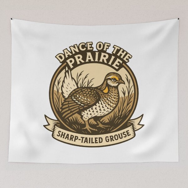 Item preview, Dance of the Prairie – Sharp-Tailed Grouse Design designed and sold by WildlifeInc.