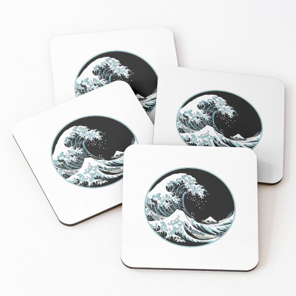 Item preview, Minimalist Large Wave Kanagawa | Japanese Wave Art Black Background | Ukiyo Aesthetic Ocean Design designed and sold by DarkNight9.