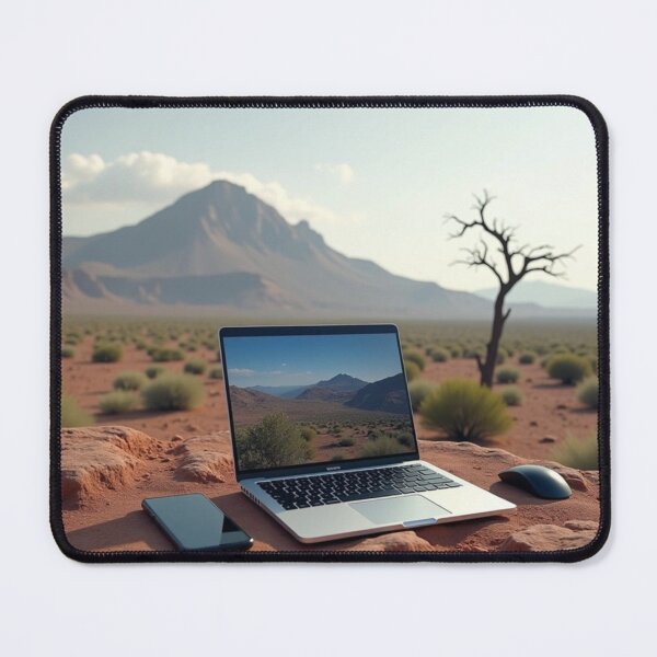 Item preview, Desert Tech: Afrofuturist Landscape with Laptop designed and sold by Pulse Of Africa.