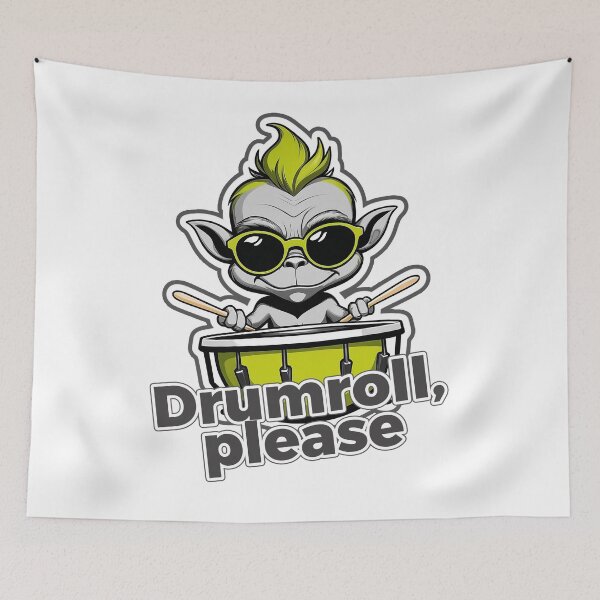 Item preview, Drumroll Please Funny Music Design – Cool Baby Grinch Playing Drums designed and sold by JaaGo PopLab.