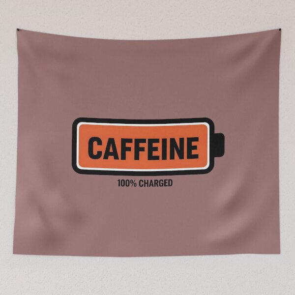Item preview, Caffeine 100% Charged Battery Art designed and sold by InkWeaveShop.