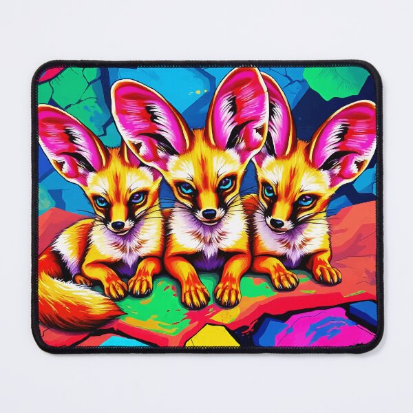 Item preview, Neon Desert Fennec Trio designed and sold by WildlifeInc.