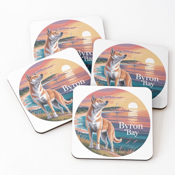 Item preview, Byron Bay Dingo at Sunset – Coastal Wildlife Art designed and sold by CircinusStore.