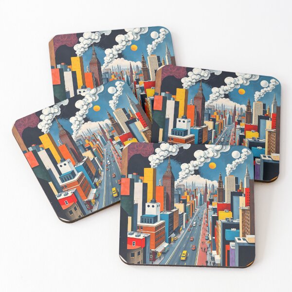Item preview, Cubist Surrealism Retro City designed and sold by Sharon Schwalbe.