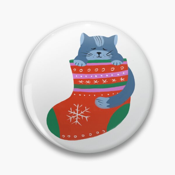 Item preview, Cute Christmas Cat in Red Stocking – Festive Holiday Illustration designed and sold by jsapro.