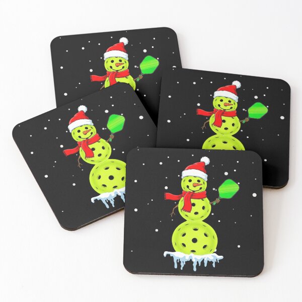 Item preview, Santa Hat Snowman Xmas Funny Pickleball Player Paddleball designed and sold by ArtFromBeyond.