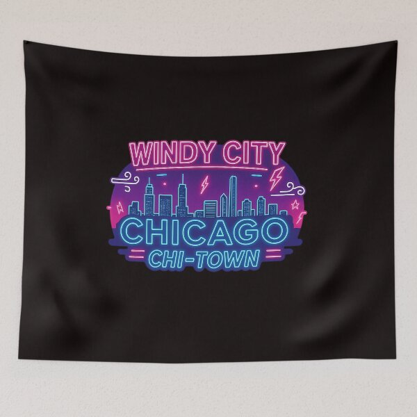Item preview, Windy City Chicago Neon Sticker designed and sold by Mirkoniart.